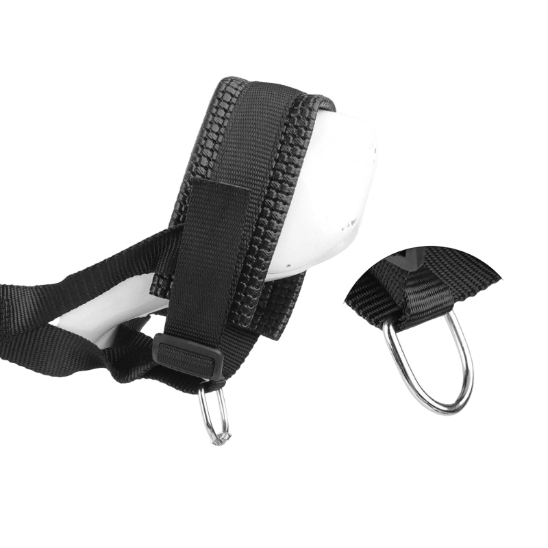 Black dog muzzle with a red tag on a white background