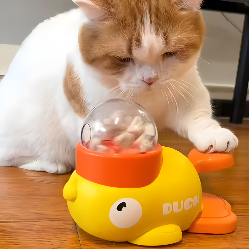 Interactive Pet Training Toy – Duck Puzzle Feeder with Adjustable Food Dispenser
